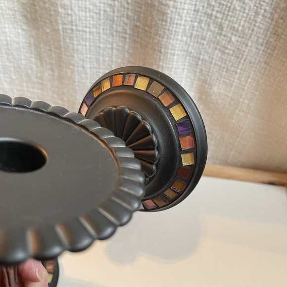 2 Party Lite Mosaic Glass Peglite And Votive Wall Sconce Global‎ Fusion Set - Picture 6 of 13